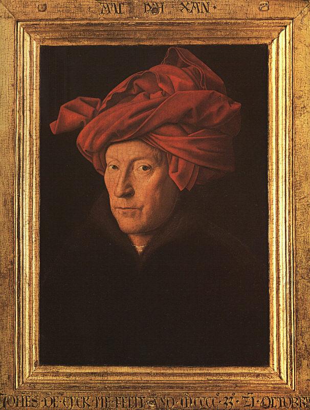 Jan Van Eyck A Man in a Turban   3 France oil painting art